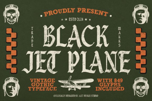 Black Jet Plane: A Bold Blackletter Typeface for Crafters