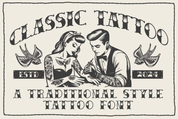 Classic Tattoo: A Bold Blackletter Font for Editorial Design