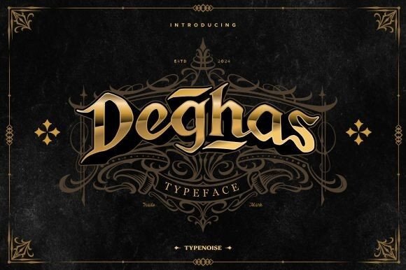 Deghas: A Vintage Gothic Font for Makers