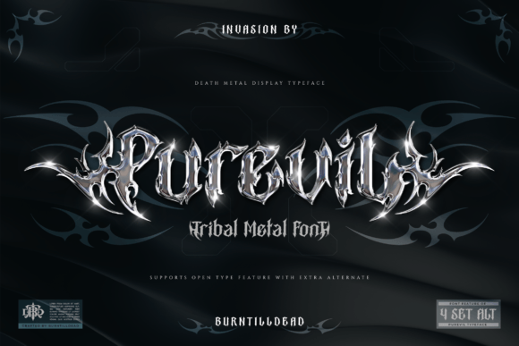 Purevil: A Bold Tribal Metal Font for Branding