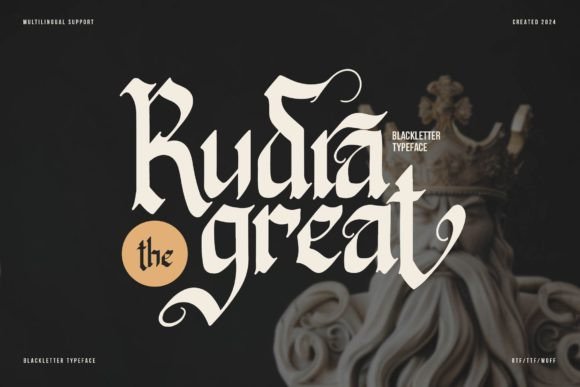 Rudra Great: A Bold Blackletter Typeface for Marketers